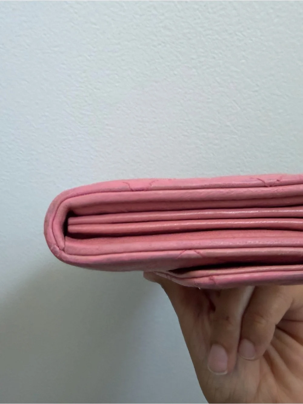 CHANEL Quilted Rose Pink Leather Wallet with Gold CC